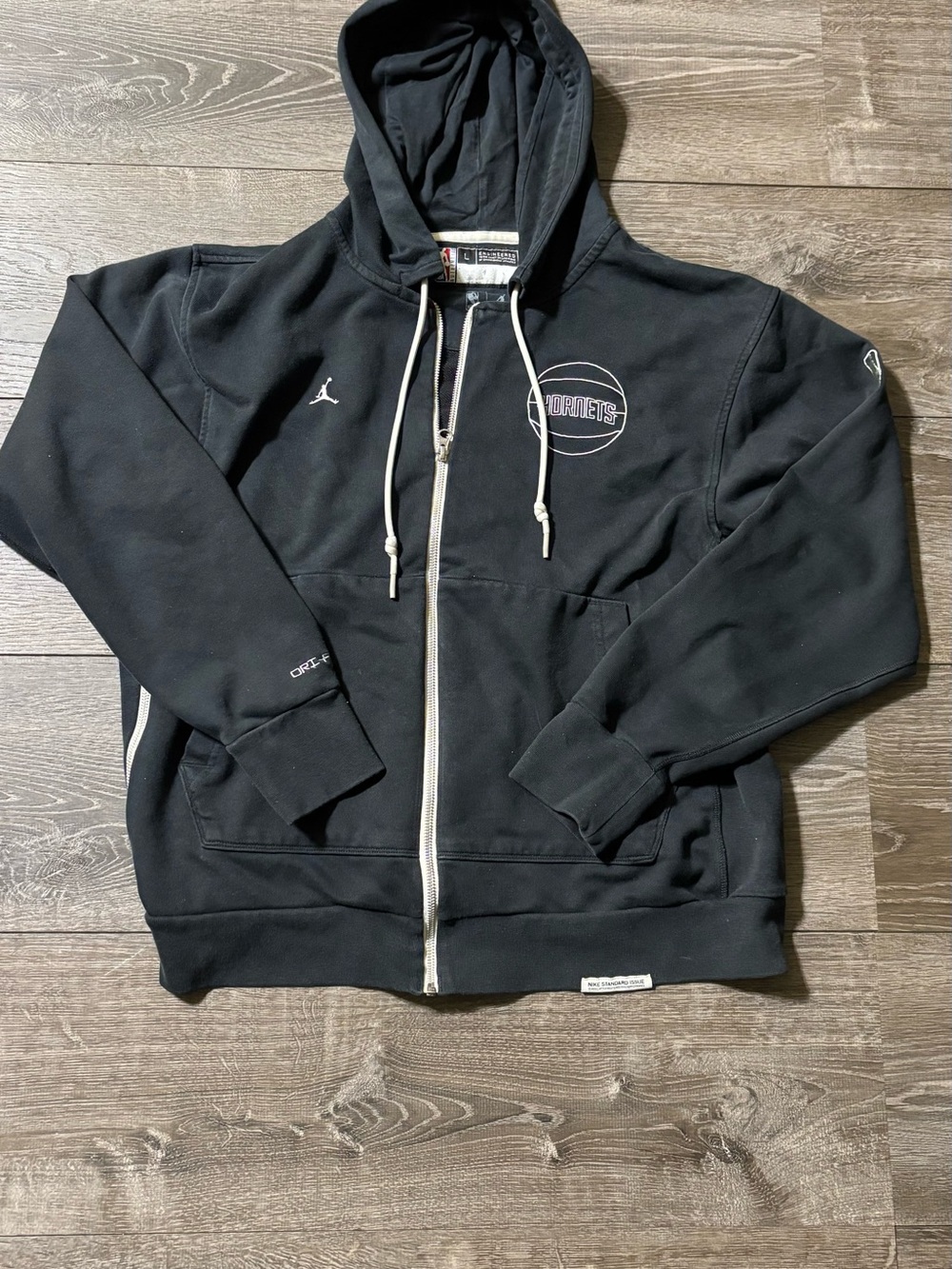 Jordan Black Hooded Full-Zip Jacket with White Accents